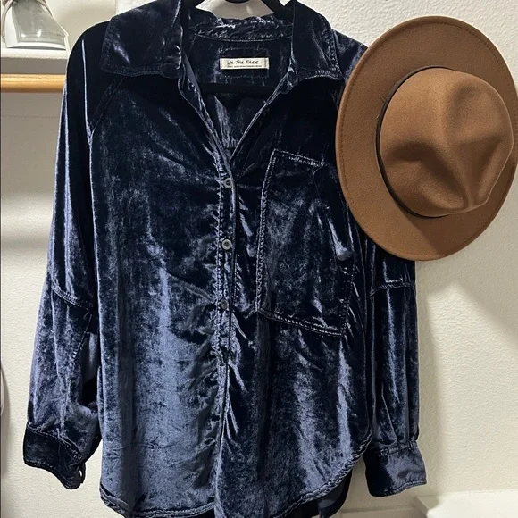 We The Free Night Skies Velvet Button-Up Shirt - Picture 2 of 7